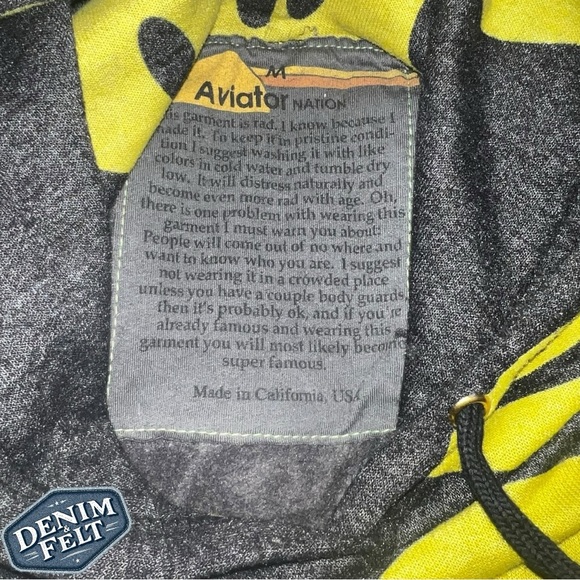Aviator Nation Unisex Black/Yellow Smiley Repeat Relaxed Pullover Hoodie | EUC😀 - Picture 13 of 16